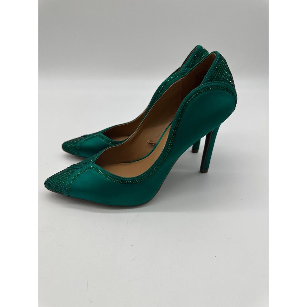 Jessica Simpson Hells 4” Sz 7 Pointy Toe w/ Bedazzle Accent Sateen Finish - Picture 8 of 10